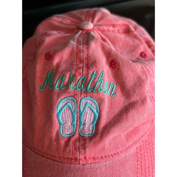 Kaufman Women's Pink 100% Cotton Marathon Adjustable Strap Baseball Hat - Picture 2 of 6